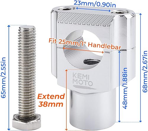 Miniatura 10 de KEMIMOTO Elevadores de manubrio de 78", 30 mm de altura, para Kawasaki Honda Suzuki ATV Dirt Bike Yamaha, Negro