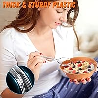 Vista 4 de 6.8" Cucharas de plástico transparente resistentes con resistencia al calor y libres de BPA, cubiertos de plástico sólidos y duraderos, cucharas