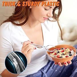 168pc 6.8 Clear Plastic Spoons Heavy Duty with Heat Resistant & BPA Free, Solid and Durable Plastic Cutlery, Premium Disposable Spoons for Party Supply