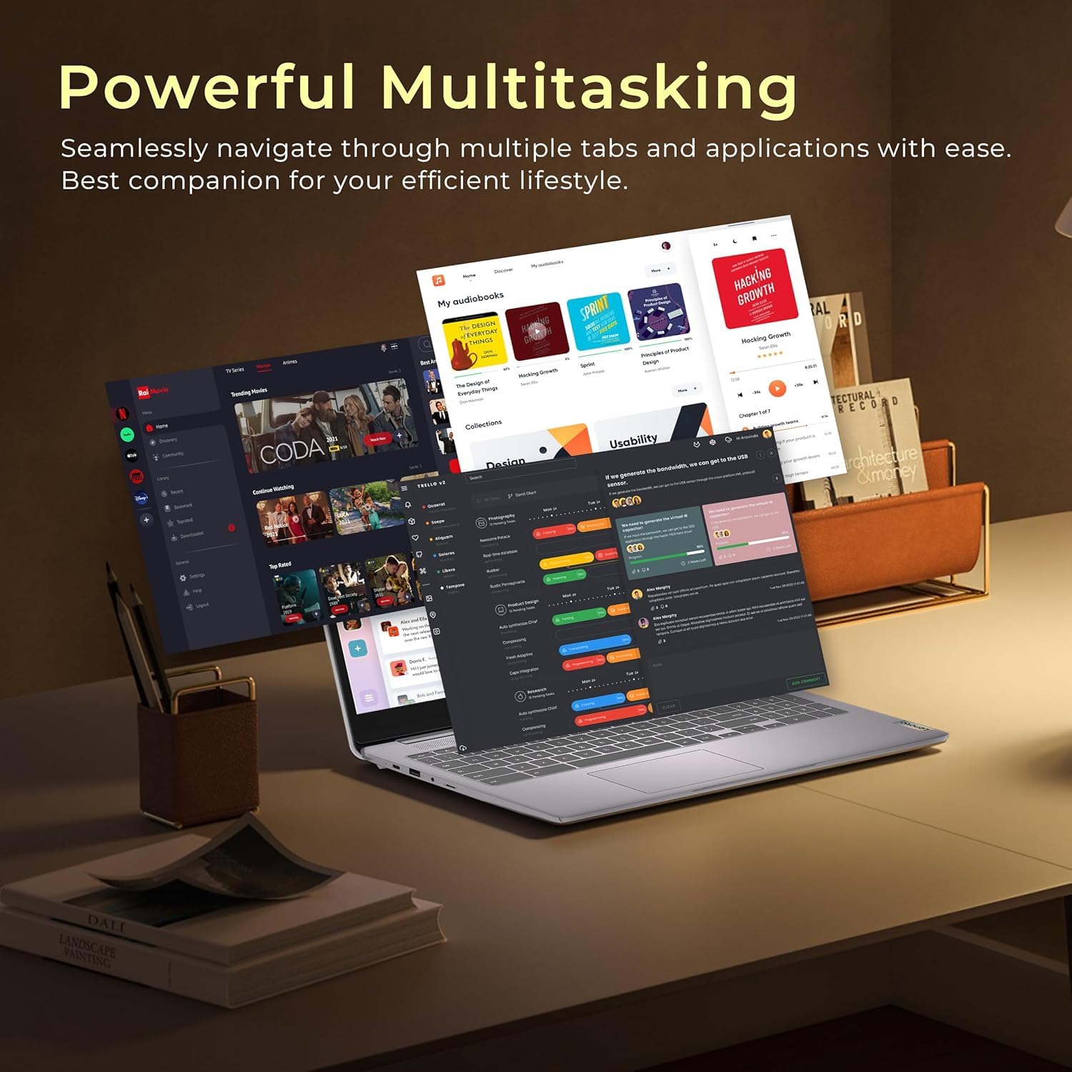 Lenovo Chromebook Flagship - Computer portatile FHD da 15,6 pollici per studenti d'affari, Intel Celeron N4500, 4 GB di RAM, 320 GB di memoria (64 GB eMMC + scheda da 256 GB), WiFi 6, batteria lunga,
