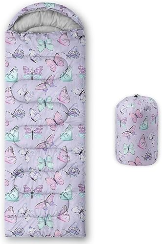 Vista 43 de Axolotl Moon Stars - Saco de dormir para niños, saco de dormir ligero y cálido para clima frío, saco de dormir portátil impermeable para camping
