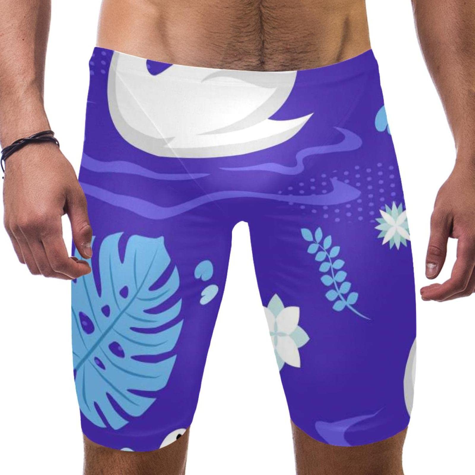 Bañador de competición de hombre largo multicolor cisne S 7