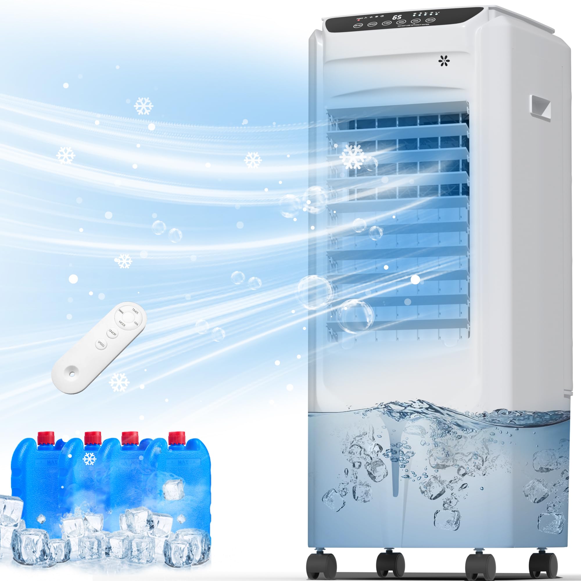 32 Swamp Cooler Air Conditioner 1800CFM Evaporative Coolers with 4 2 Gal Tank 110 Oscillation Portable Room with