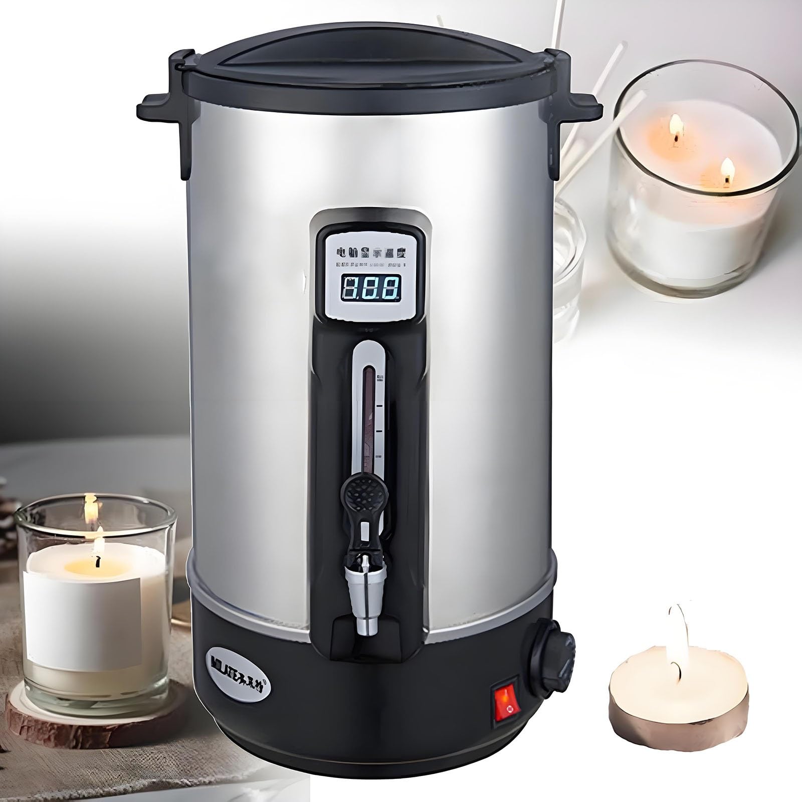 Olla para derretir cera con control exacto de temperatura y boquilla antigoteo de 8 L