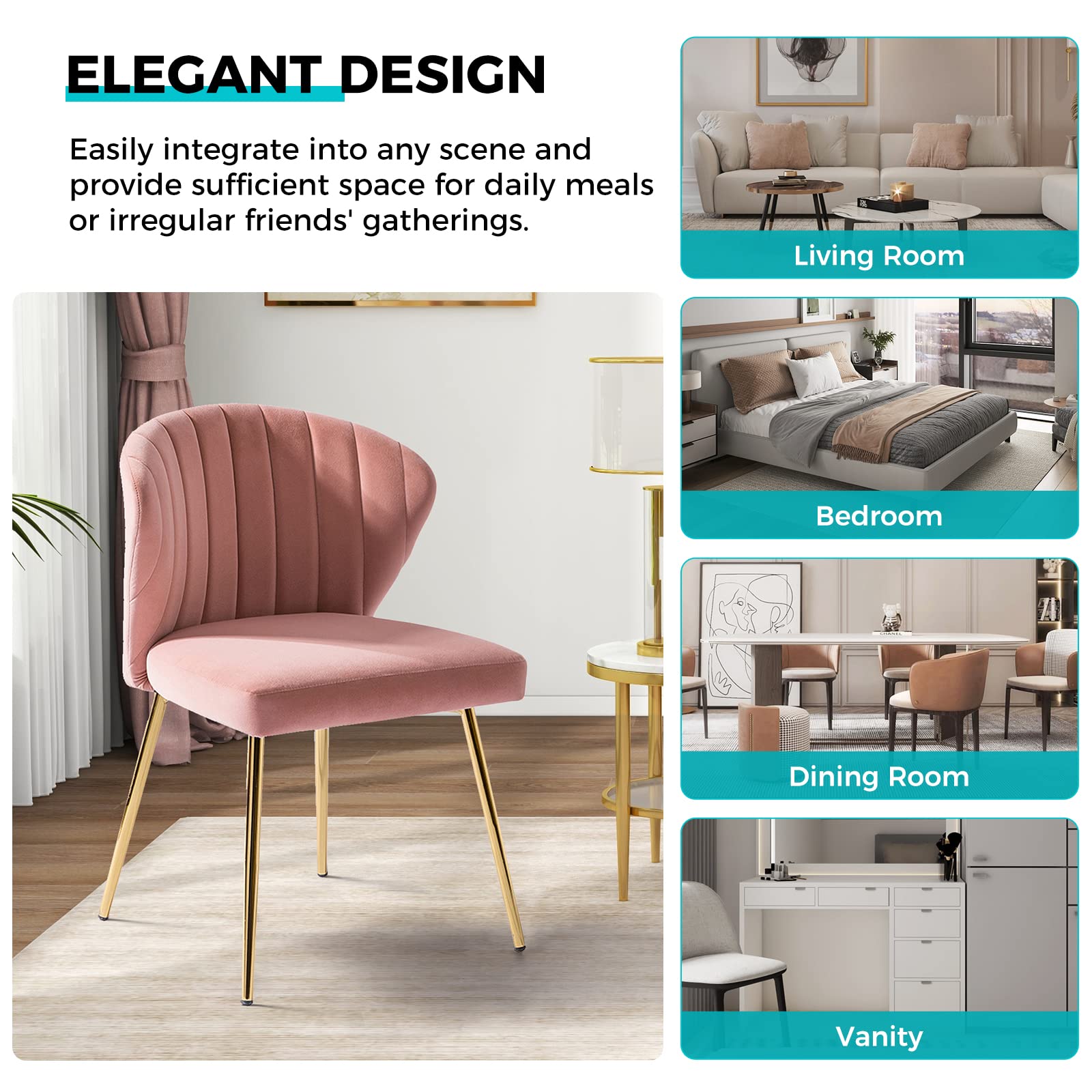 Tinas Home Modern Living Dining Room Chairs Small Velvet Accent