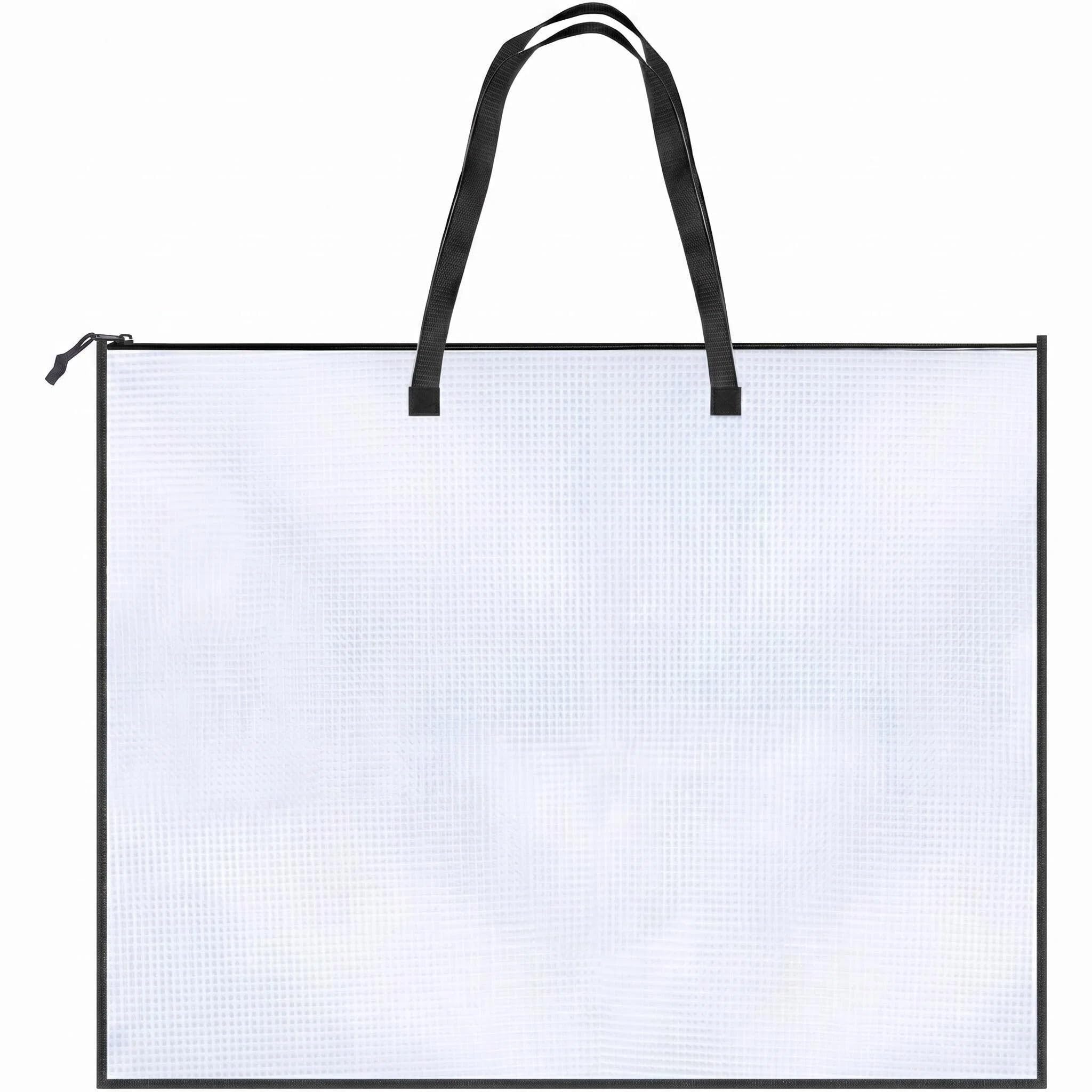 VansenKunda Art Portfolio Bag – 19x25 Inch Clear Storage Folder with Zipper, Waterproof for Posters & Scrapbooks