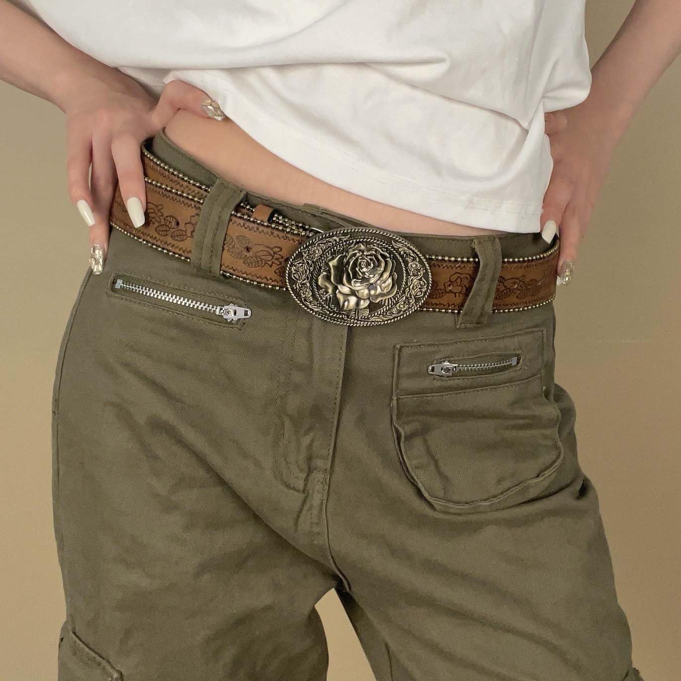 Women’s Western Belt Vintage Studded Floral Leather Belts for Jeans Pant Dress Women’s Western Belt Vintage Studded Floral Leather Belts for Jeans Pant Dress