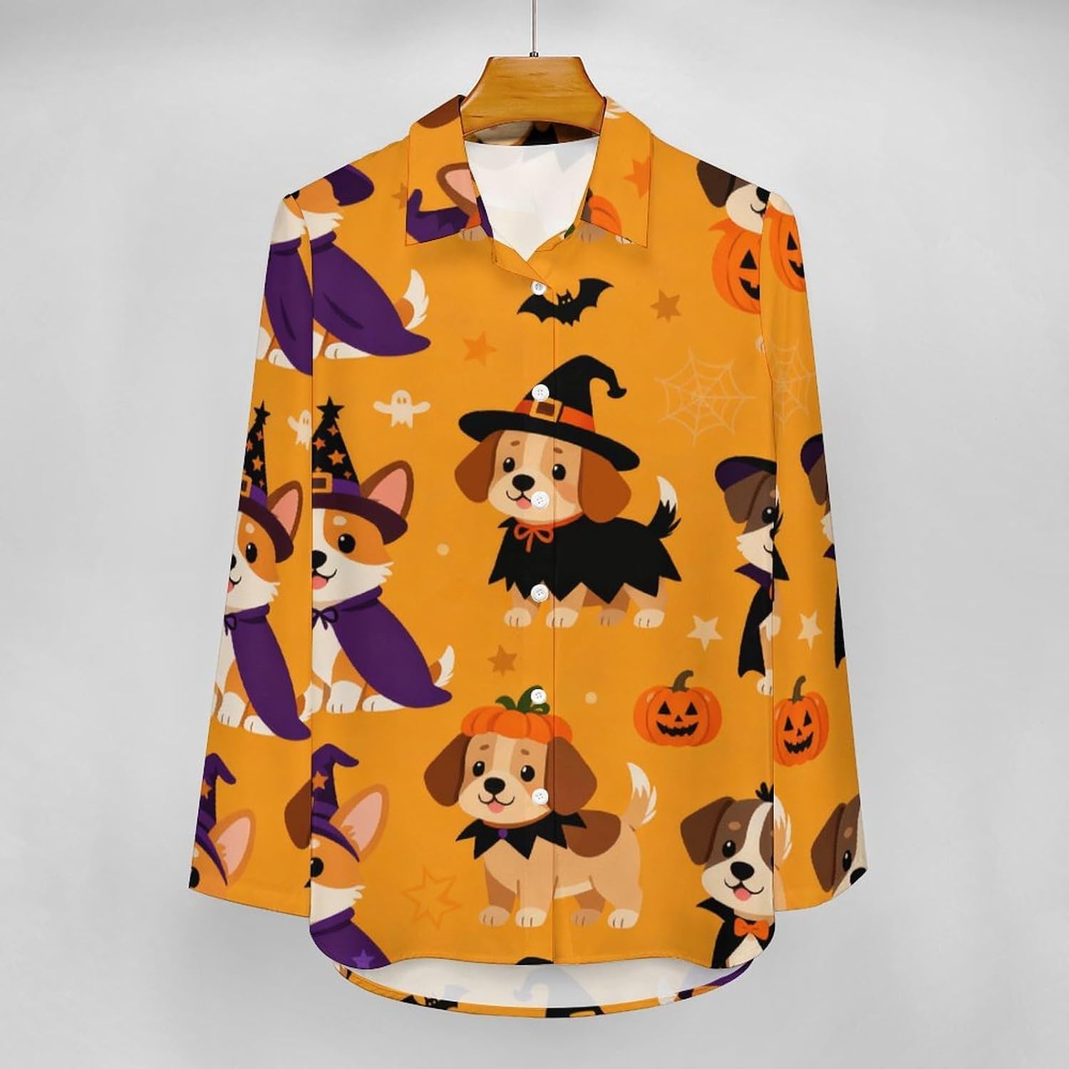 Casual Button Down Blouse for Women Long Sleeve Shirts Irregular Hem Shirt Loose Tops