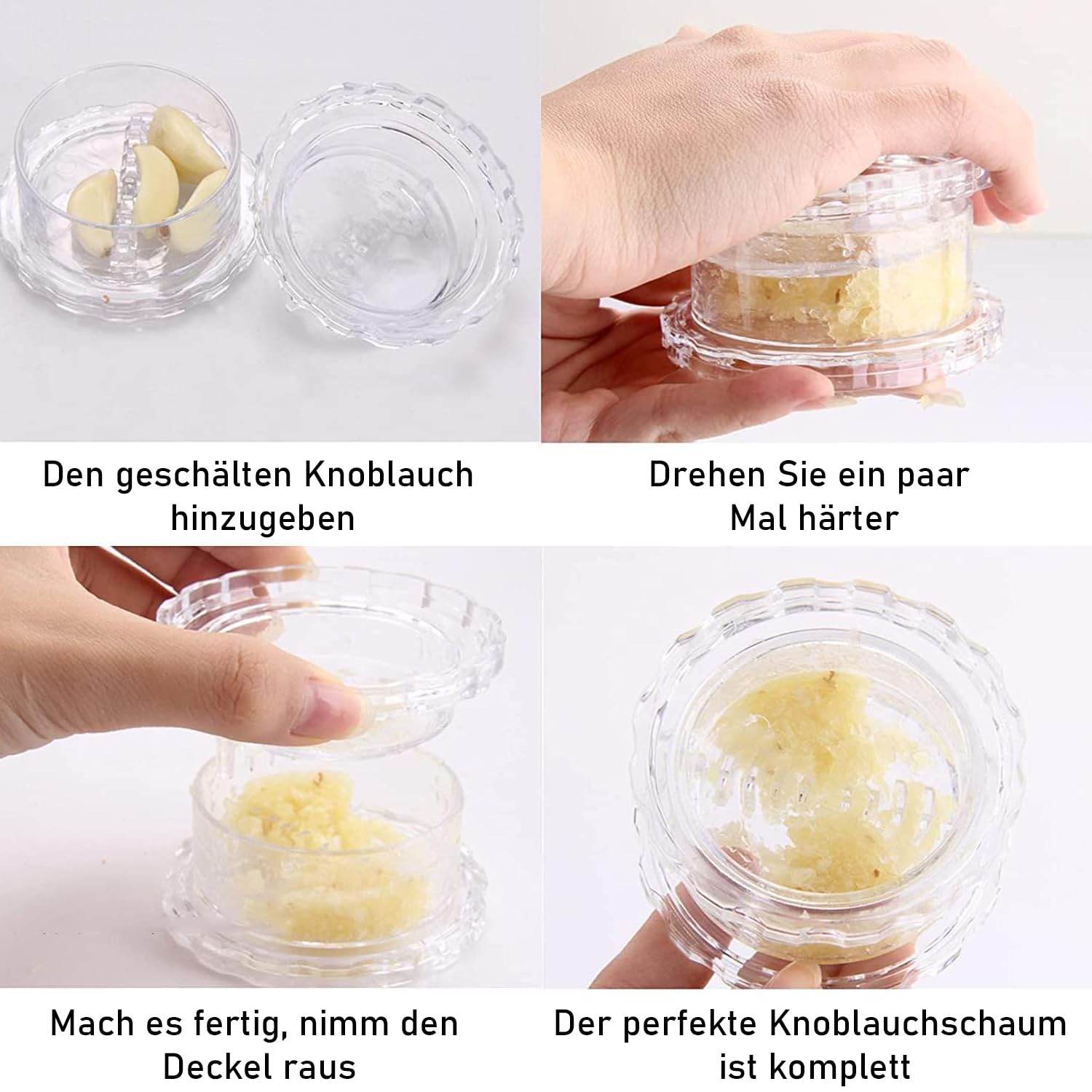 Ajo Grinder Roller Knoblauchschäler Garlic Twister Silikon Knoblauch Peeler Knoblauchpresse, Garlic Press für Eltern, Freunde, Männer und Frauen, Kochliebhaber