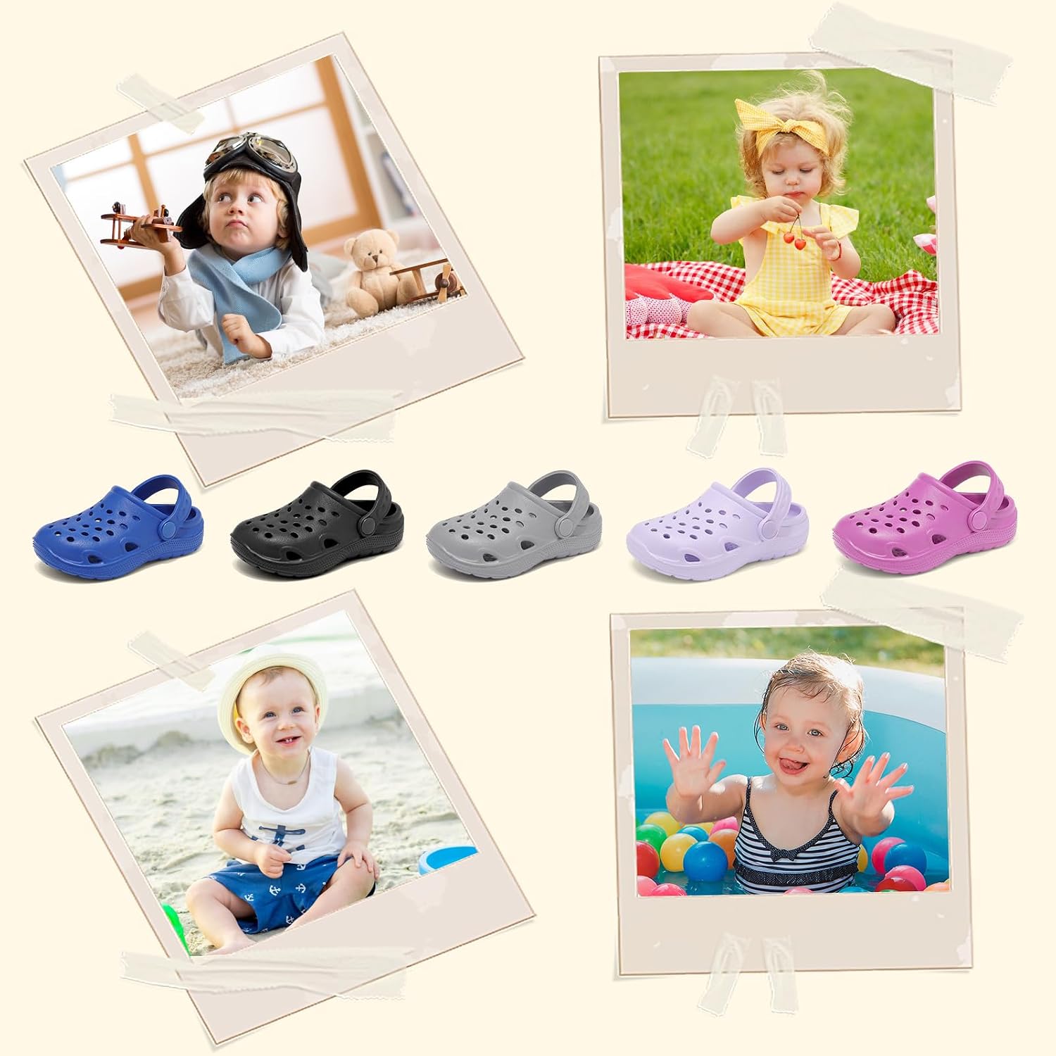 Cubufly Toddler Clogs Boys Girls Garden Shoes Slides Sandals Little Kids Water Shoes Beach Pool Slippers Indoor Outdoor
