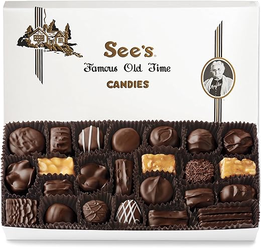 See's Candies Dark Chocolates (1 Pound, White Wrap)