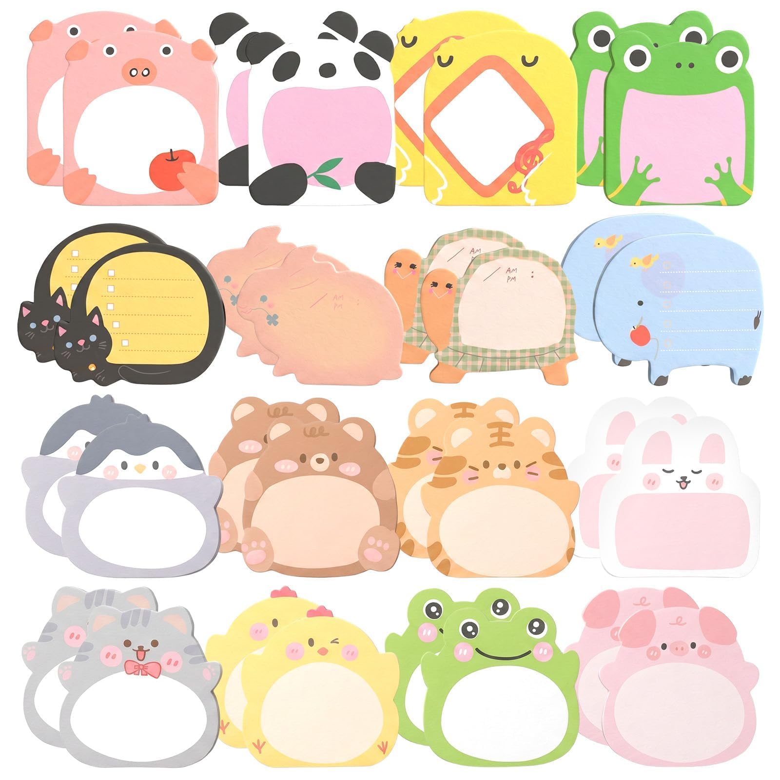 32 Pads Animal Shaped Sticky Notes, 640 Sheets Cute Self Adhesive Memo Pads for School Office Supplies