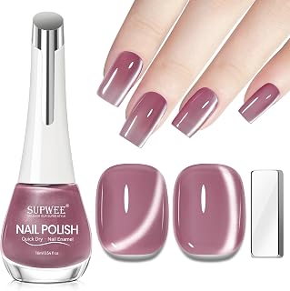Quick Dry Cat Eye Nail Polish Non Gel Fast Air Dry Glitter Magntic Nail Polish Cats Eye Toe Fingernail Air Drying Fast Lacquer Manicure Gift For Women Girls 16ml, 0.54fl oz