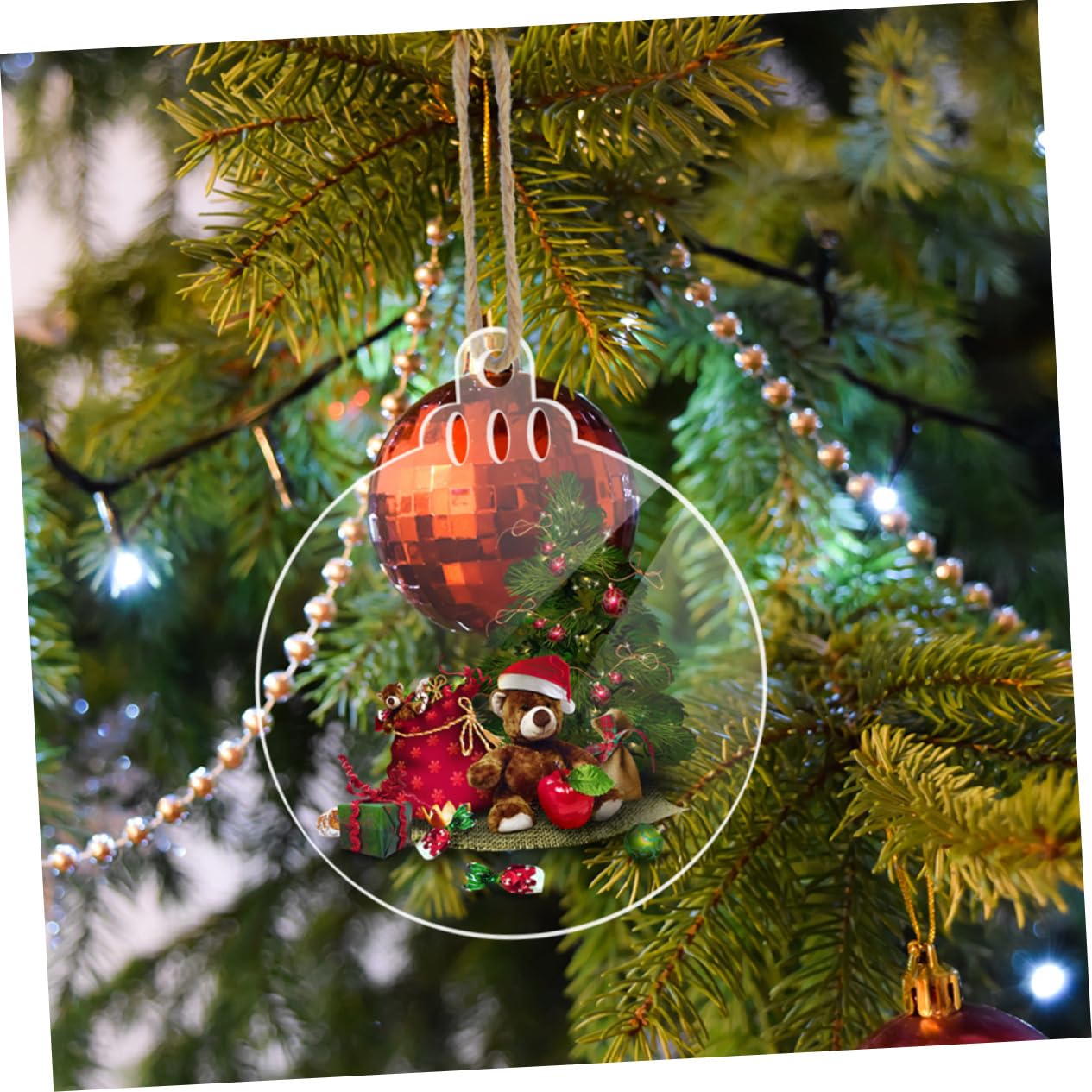 PRETYZOOM 60 Stk Acryl-Schneeflocke Weihnachtsbaum-Hängeornamente hängendes Schneeflockendekor christbaum anhänger tannenbaum anhänger Weihnachtsdekore weihnachtliche Ornamente Transparent