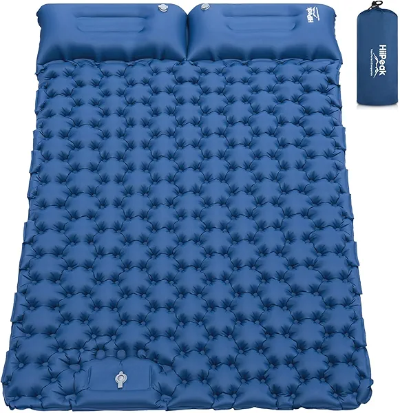 HiiPeak Sleeping Pad - Ultralight Inflatable Sleeping Mat with Built-in Foot Pump, Durable Compact Waterproof Camping Air Mattress for Camping, Backpacking, Hiking, Tent Trap Traveling Blue