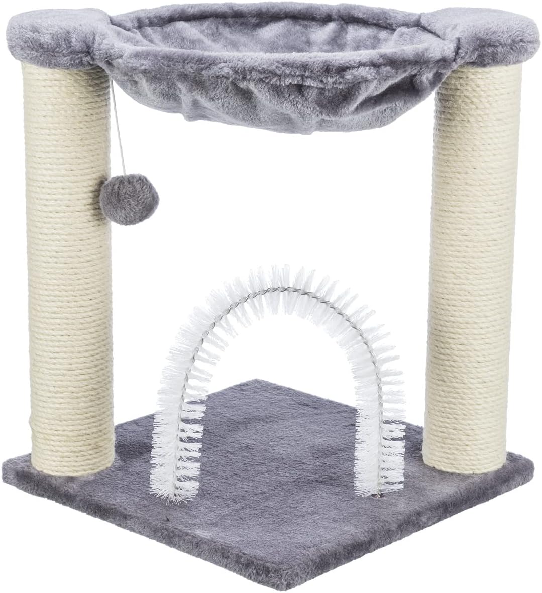 TRIXIE Baza Scratching Posts with Hammock | Sisal Scratching Post with Grooming Arch | Cat Toy on String | Gray, 16" Base, (44556) : Everything Else
