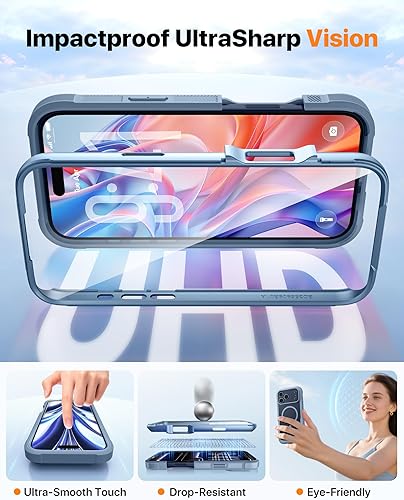 Miniatura 1086 de Diaclara Diseñada para iPhone 13, protección resistente de cuerpo completo con protector de pantalla sensible al tacto integrado, funda de TPU suave