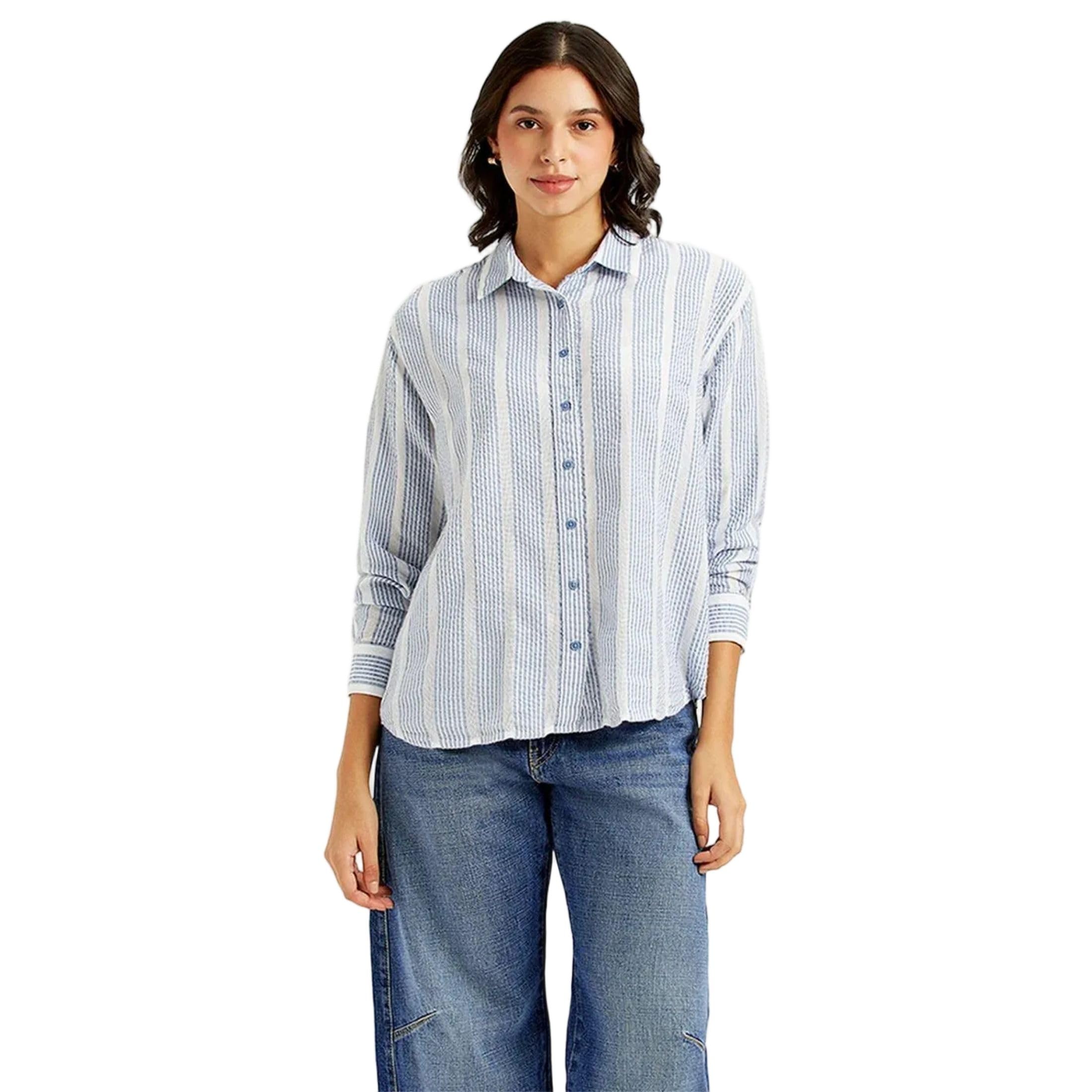 Levi's Women's Striped Relaxed Fit Shirt in neutral