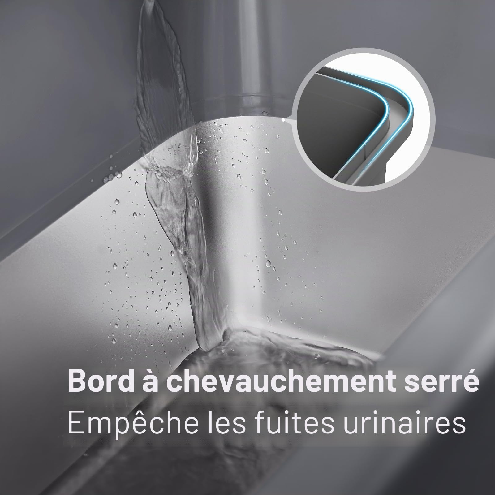 Zarler Bac à litière en Acier Inoxydable avec Couvercle, bac à litière Extra Large en métal pour Grands Chats avec côtés Hauts, Gris (antiadhésive, Facile à Nettoyer, Anti-fuites d'urine)