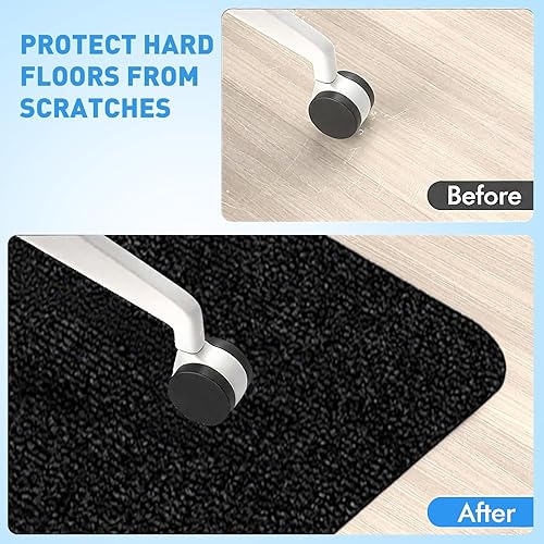 Miniatura 5 de Tapete para silla de oficina de 35 x 55 pulgadas, tapete para silla de escritorio para suelo de madera dura y azulejos, alfombra protectora de suelo