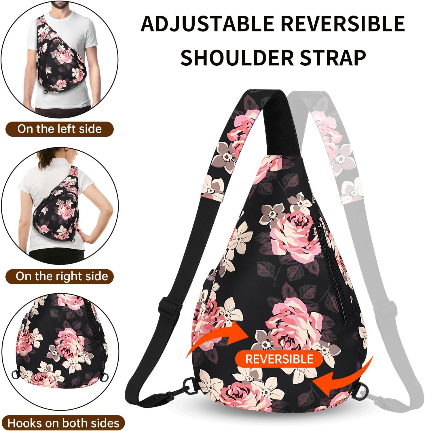 HUA ANGEL Crossbody Sling Bag for Men & Women Lightweight Waterproof Chest Shoulder Bag for Travel Hiking & Everyday Use - Image 5