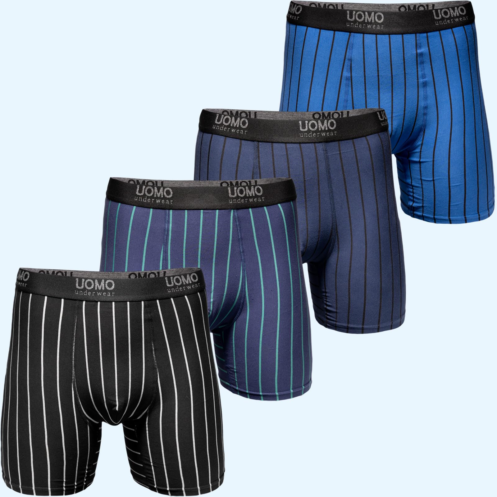 Herren Boxershorts, 5er/10er Pack, Größen M-6XL, mit verlängertem Bein, Baumwolle, Bequeme Unterhose, enganliegende Retroshorts ohne kratzenden Zettel, Langes Bein