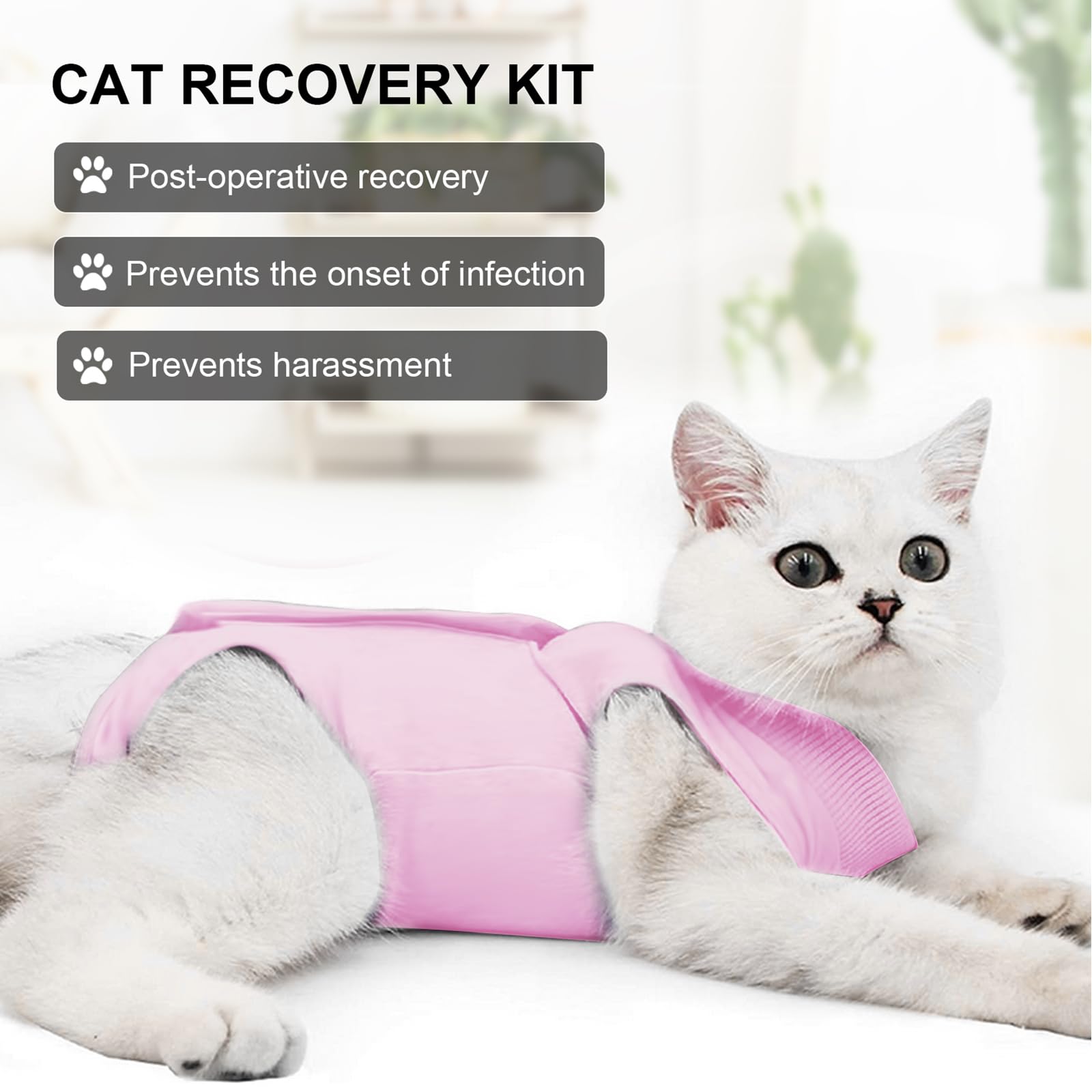 Body Postoperatorio Para Gatas (Talla S) | Traje De Recuperación Tras Castración, Alternativa Al Collar Isabelino, Color Rosa