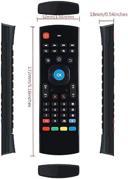 MX3 2.4G Mini Wireless Keyboard,Multifunctional Air Mouse with Input Voice Infrared Remote Control for Android TV Box, Projector, PC, MAC, PS3, Pad, Xbox:MX3-NC-V
