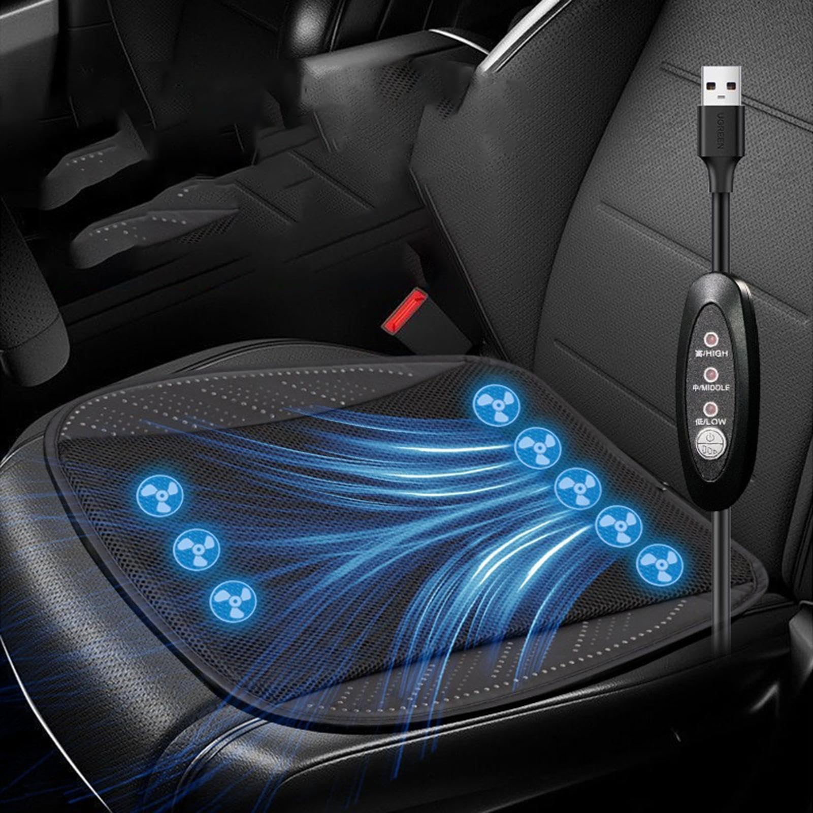 Cuscino Per Auto Multifunzionale Ergonomico Traspirante Portatile | Seduta Da Guida Con Ventola Di Raffreddamento Guida, Viaggio, Casa, Camion, Automobilistico, Ambiente di Lavoro