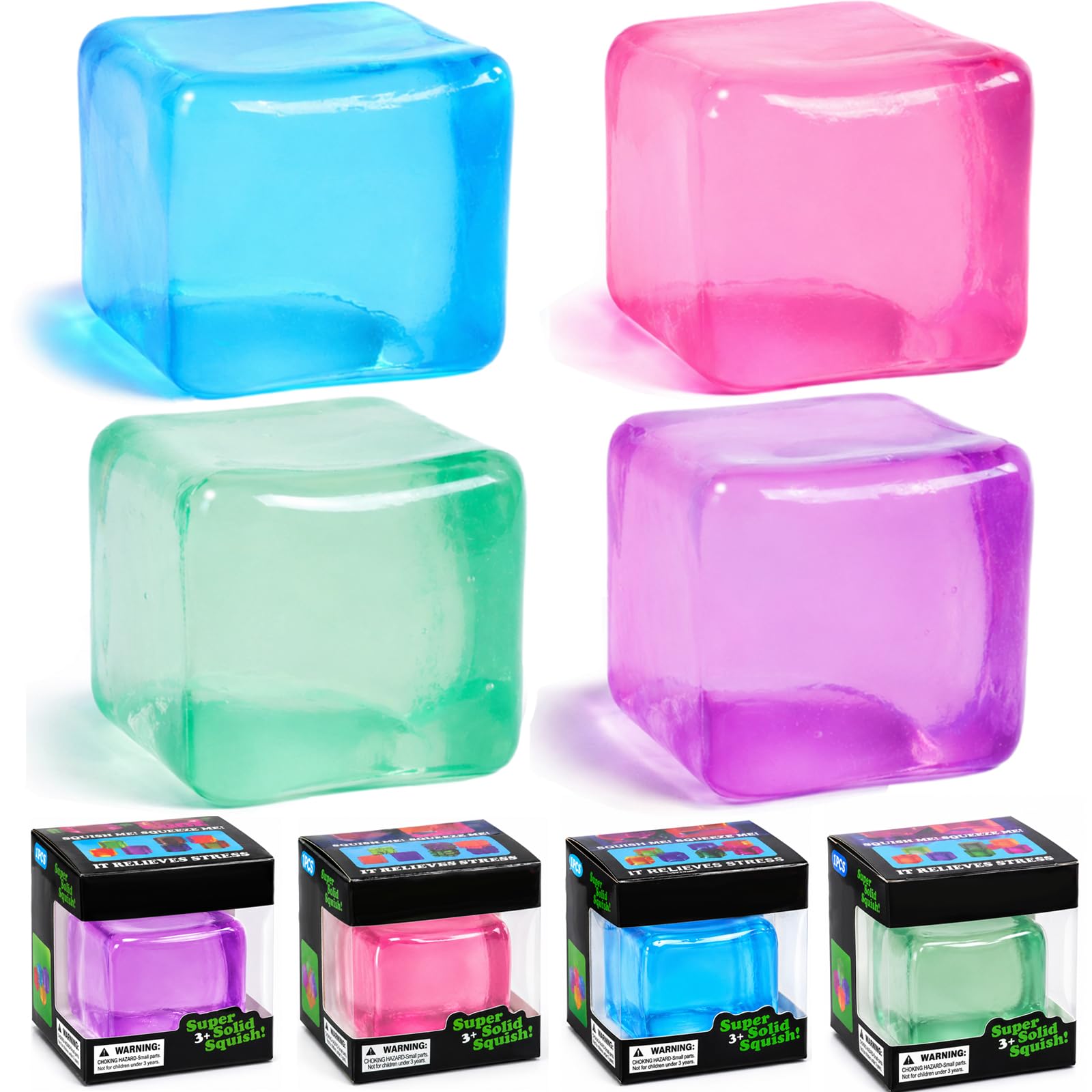 Photo 1 of ***MISSING PARTS***
4PCS Stress Cube Squishies Fidget Toys,Ice Stress Cube Balls for Adults Kids, Sensory Squeeze Toy for Anxiety Relief, Square Shape Cube Squishy for Classroom Prizes Party Favors Gifts