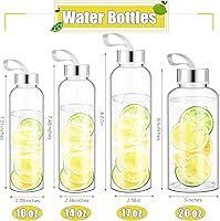 Vista 3 de Zubebe Botellas de agua transparentes reutilizables a granel con tapas de acero inoxidable a prueba de fugas, botellas deportivas de acrílico