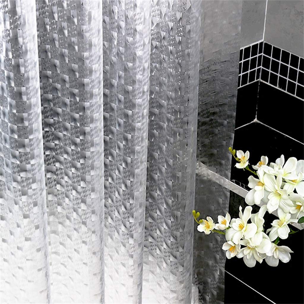 Cortina de ducha transparente de 180 x 200 cm, impermeable y resistente al moho, con anillas de cortina, opción de baño saludable y elegante