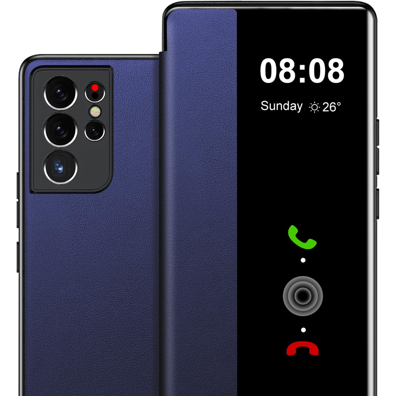 Étui à rabat pour Samsung Galaxy S21 Ultra en cuir bleu - 8