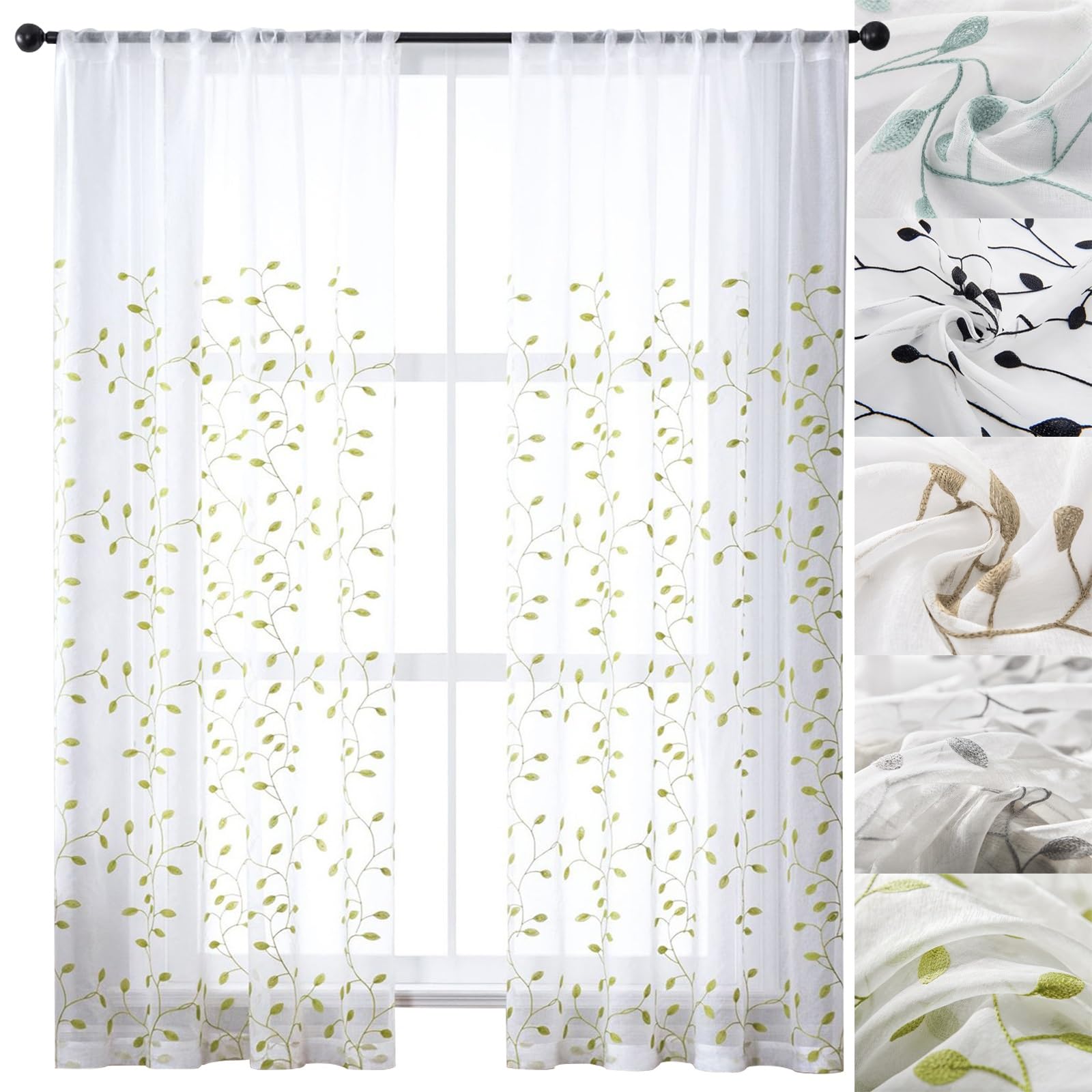 Rideaux voilage transparent contre les regards chambre 90x100