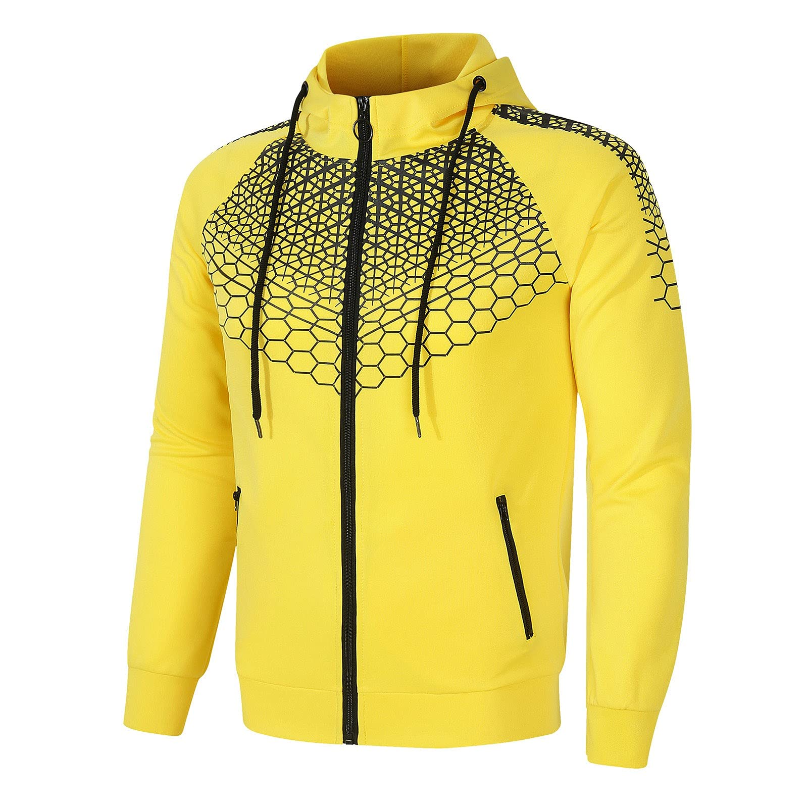 Genérico Sudaderas con Capucha para Hombre Sudadera con Capucha De Los Hombres Sudadera De Tejido Polar Pesado Cremallera para Hombre Negra Polar Cremallera Disponible En Talla Y Larga