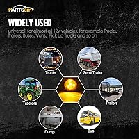 Vista 7 de Partsam 10x Luces Marcadoras de Separación LED Redondas Selladas Ámbar de 2", 4LED [Aprobado por DOT], Kit de Luces Marcadoras Laterales LED