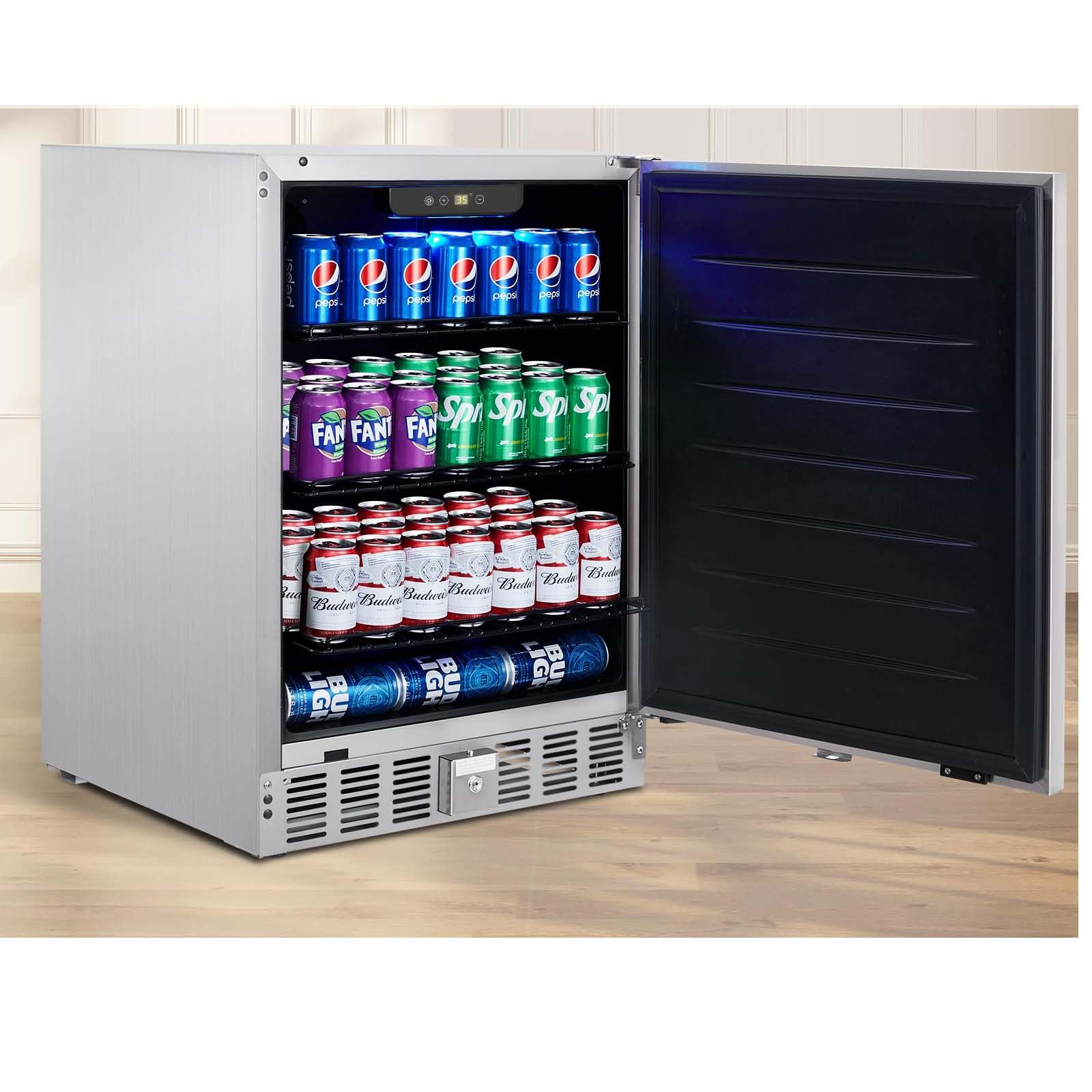 Takywep 24 inch Undercounter Refrigerator Beverage Cooler Silver