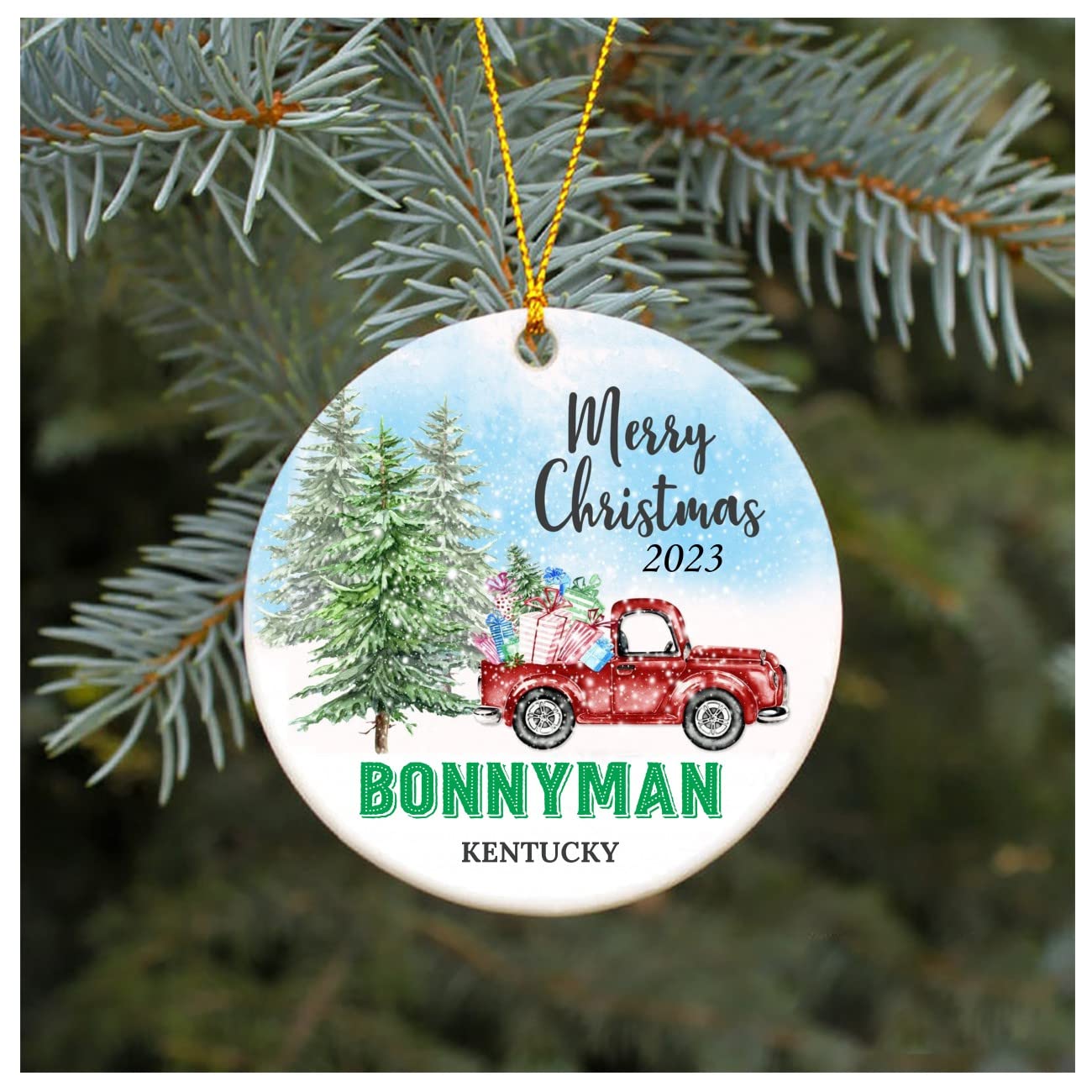 Bonnyman Ornaments Bonnyman KY Kentucky Souvenirs Hometown Christmas Ornament Tree 2024