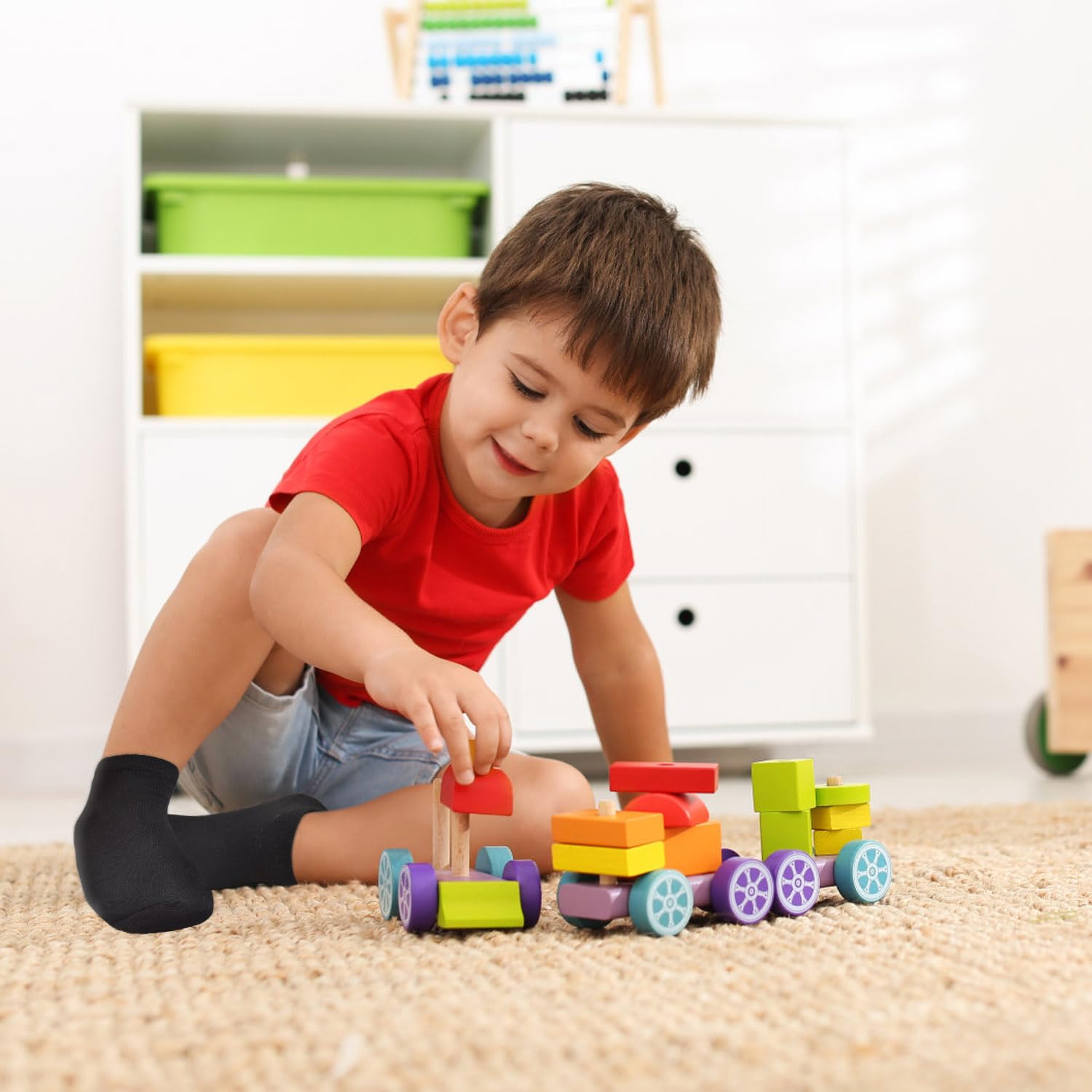 Calcetines para niños pequeños, 20 pares de calcetines de tobillo transpirables de corte bajo para niños y niñas de 0 a 13 años