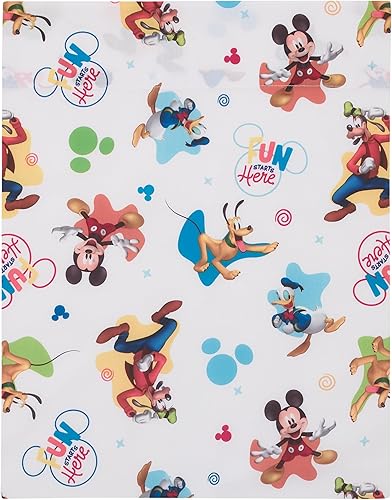 Miniatura 4 de Disney Mickey Mouse - Juego de ropa de cama infantil de 4 piezas, color azul, rojo y verde, pato Donald, Plutón y Goofy, Fun Starts Here - edredón,