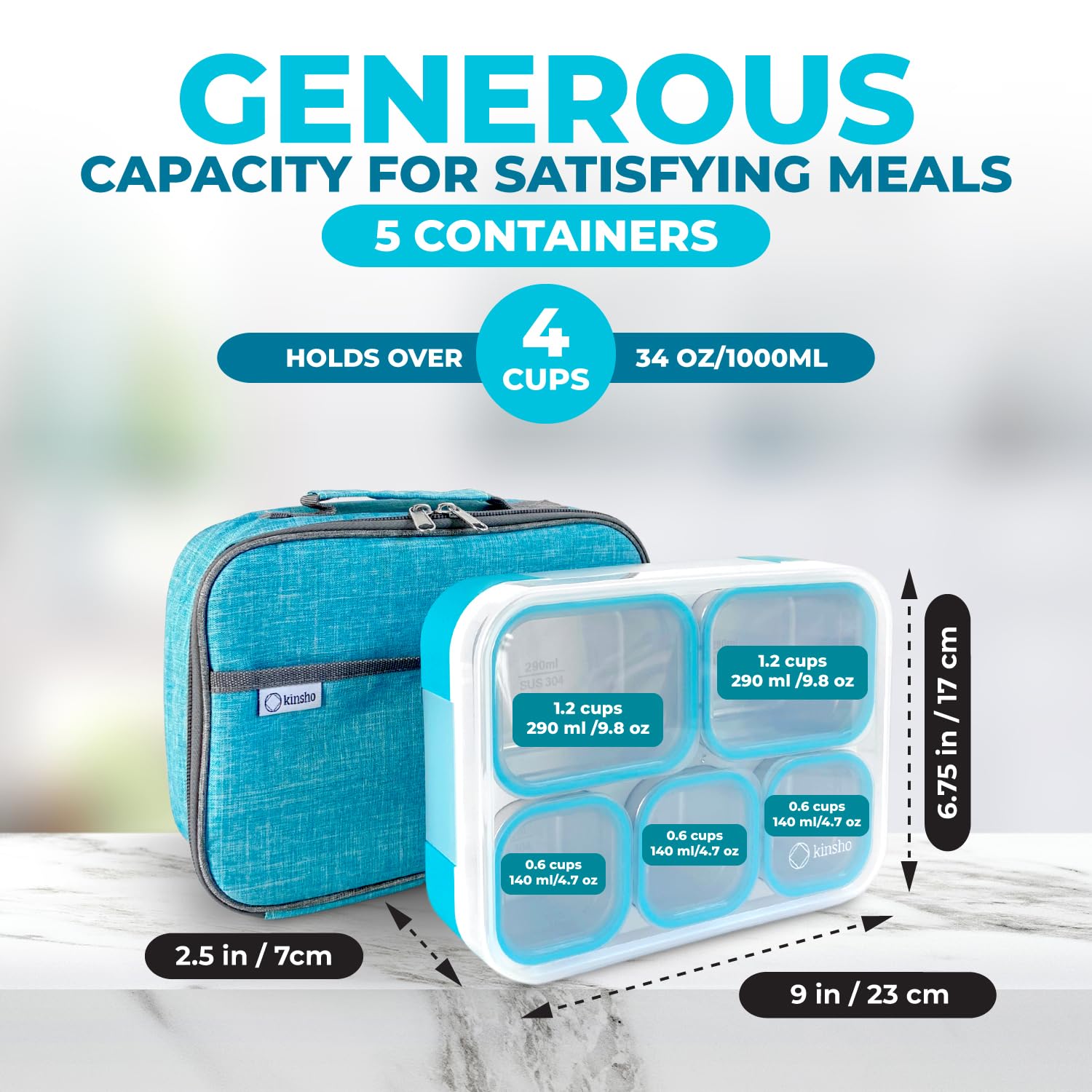 Lonchera Bento de acero inoxidable para niños con bolsa de almuerzo, bolsa de hielo para niños y adultos, cajas de almuerzo escolar a prueba de fugas, recipientes de alimentos para guardería, caja de 5
