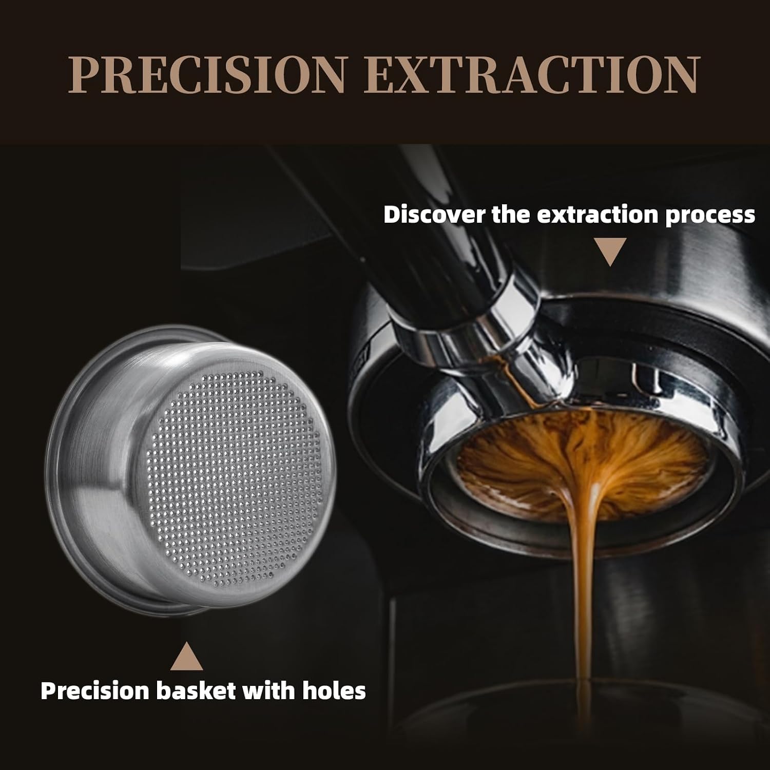 54mm Bottomless Portafilter 3 Ears Espresso Portafilter with 18-20g Basket fit Breville Bambino Barista BES870XL, BES450BSS, BES876BSS, BES880BSS, 878BSS, 500BSS, 840XL Express Machines (Black)