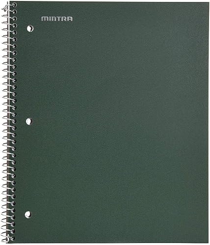 Miniatura 3 de Mintra Office - Cuadernos de espiral duraderos, 1 materia, (en colores hielo ártico, aceite de chile, verde oliva, rayas anchas, paquete de 3