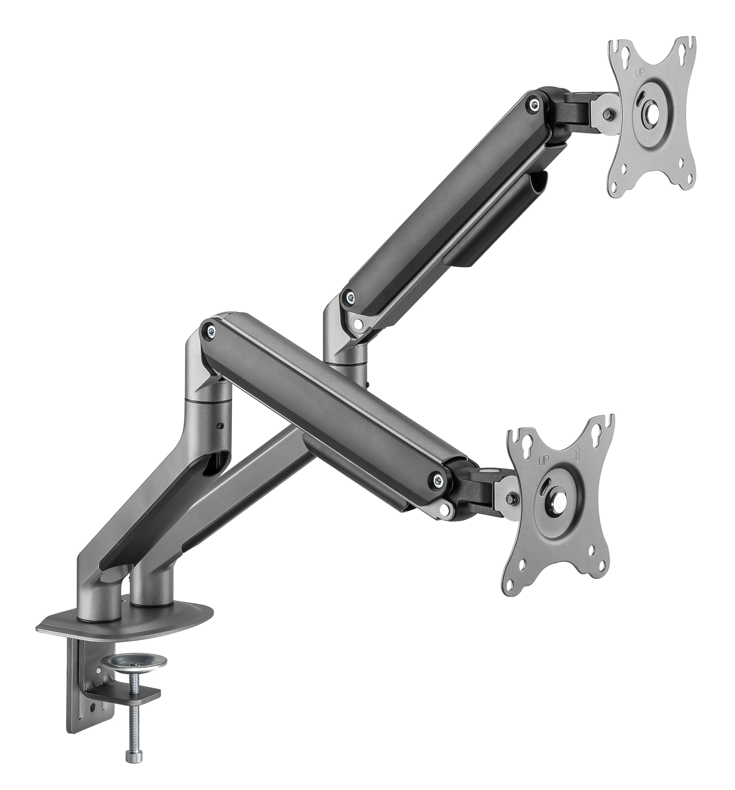 AmerDual Monitor Arm Desk Mount for 19 to 32 Inch Screens VESA 75 & 100mm Stand Desk Clamp, Tool Free Height Adjustment with Tilt Swivel Rotate, Increased Load Capacity from 2-9kg -
