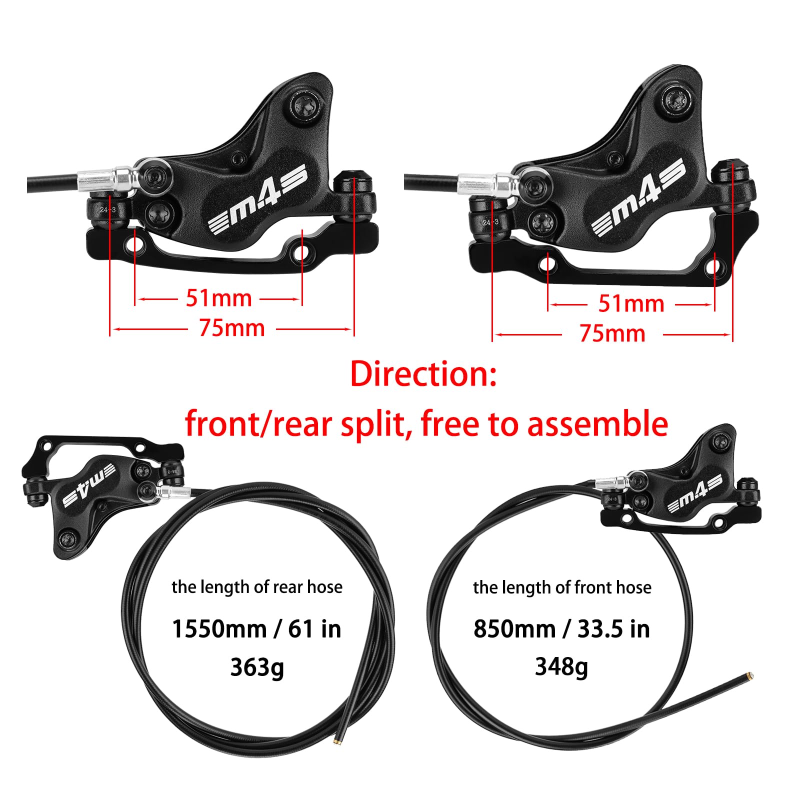 Amazon.co.jp: MEROCA M4S 4ピストン マウンテンバイク 油圧ディスク