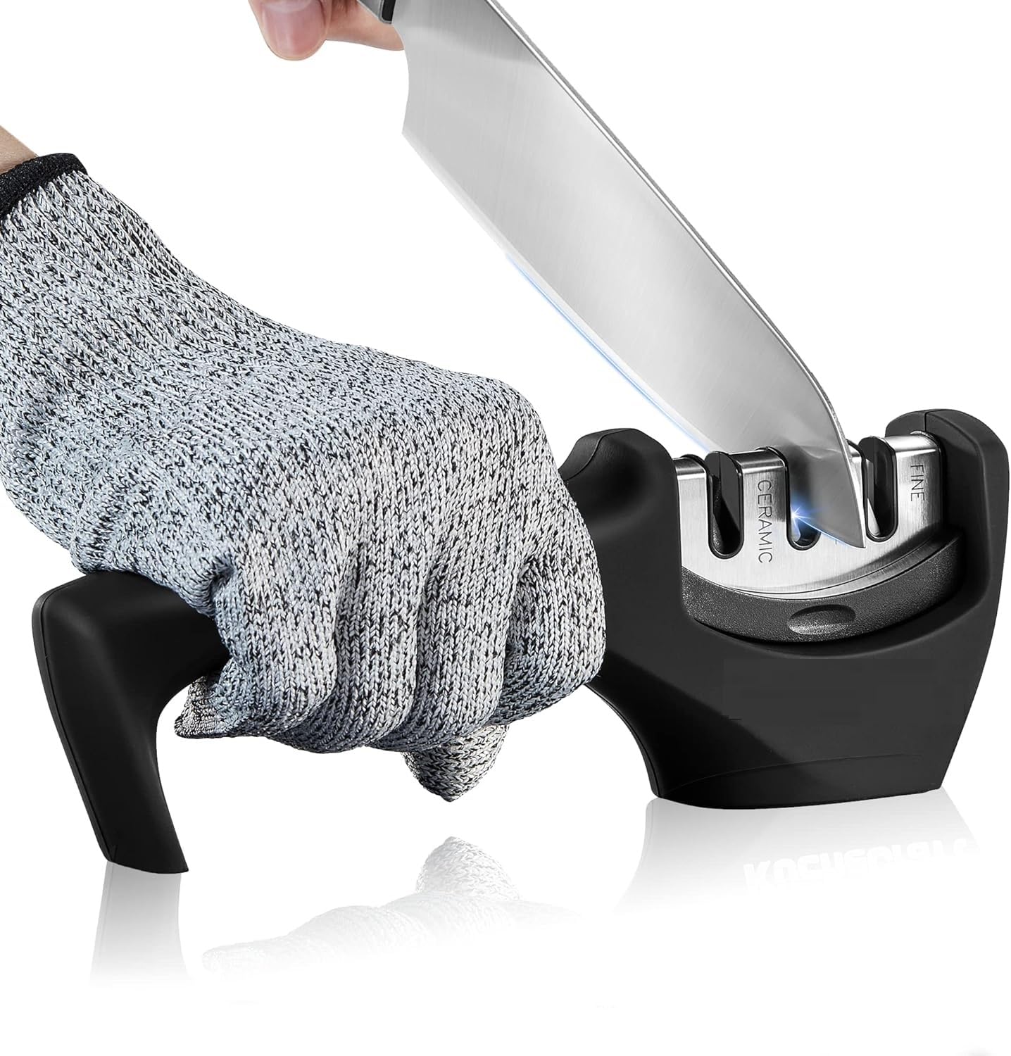 Zulay Kitchen Knife Sharpener Tool Advanced Knife Sharpener for Kitchen Knife Sharpener Rod Knife Sharpner Knives Sharpening Tool for Steel Knives