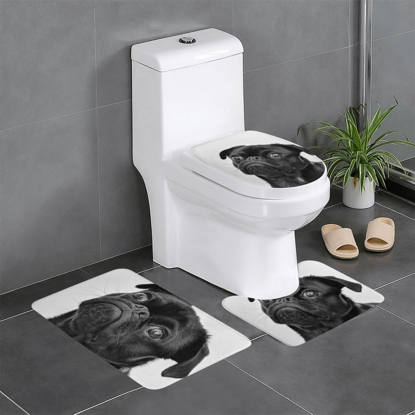 Tapis de salle de bain antidérapant lot de 3 pour éviter les glissades