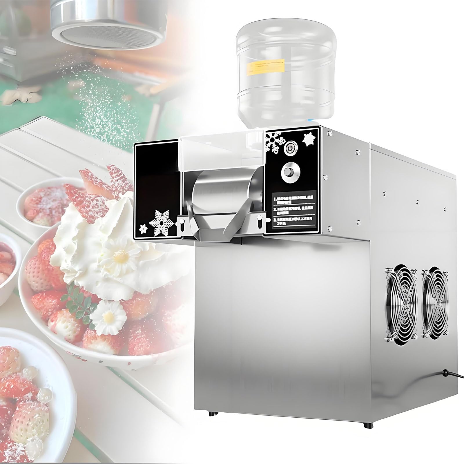 Macchina Per Ghiaccio A Fiocchi Di Neve, Macchina Automatica Per Granite Macchinas Professionale Per Ghiaccio A Scaglie Materiale In Acciaio Inossidabile Per Snack Bar E Gelaterie(120KG)