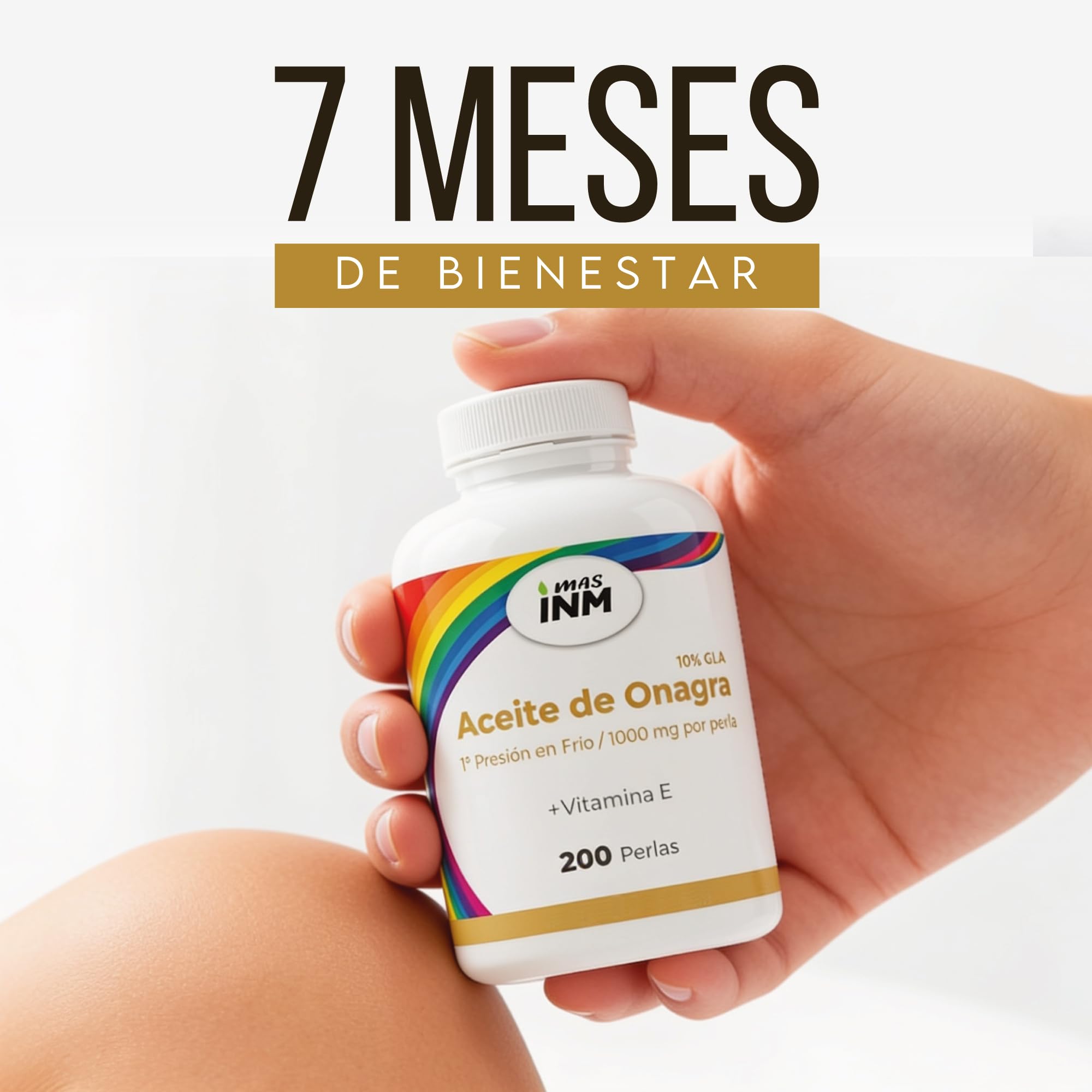 Aceite de Onagra perlas 1000mg con Vitamina E – Prensado en Frío 10% GLA – Complemento Natural de apoyo a la Mujer - Contribuye a proteger las células del estrés oxidativo - 200 perlas