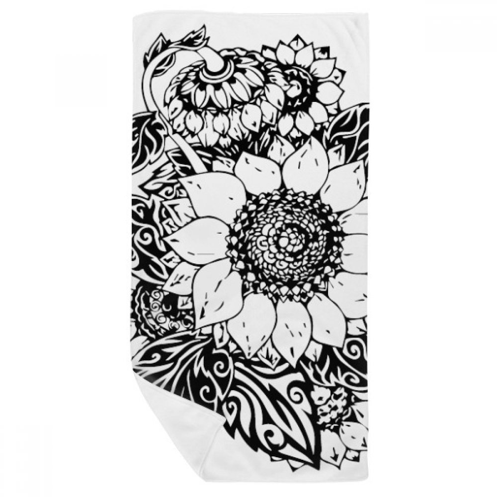 Serviette de bain plante tournesol douce débarbouillette 35x70